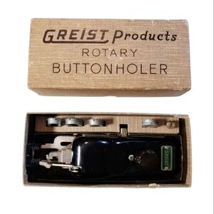 🟢 Greist Rotary Butonholer Complete Set Vintage 1956